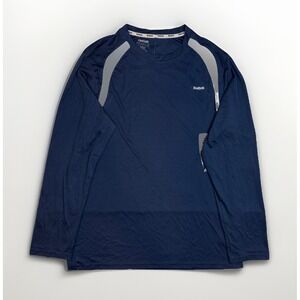 Reebok Hydromove Performance Long Sleeve Navy Blue Athletic Top Mens Size Large